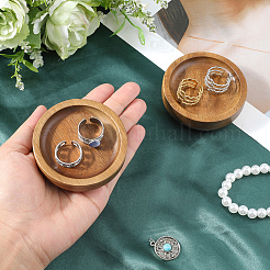 Плоский круглый деревянный поднос для демонстрации драгоценностей&nbsp;ODIS-WH20003-05A