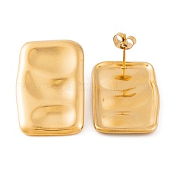 Ионное покрытие (ip) прямоугольные серьги-гвоздики из нержавеющей стали 304 для женщин&nbsp;EJEW-L272-020G