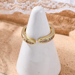 Открытые манжеты из латуни с микропаве и цирконием для женщин&nbsp;LS-RJEW-G341-03G-02