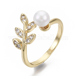 Кольца-манжеты из латуни с микропаве&nbsp;RJEW-N030-002-NF