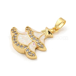 Рождественские латунные подвески с микропаве из фианита&nbsp;KK-H468-03B-03G