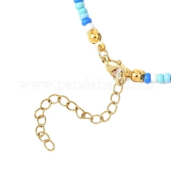 Женские ожерелья из стеклянных бусин с подвеской в виде цветка и эмали&nbsp;NJEW-JN05550-03