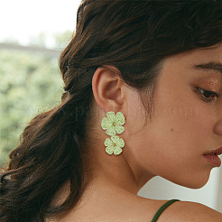 1 пара серег-гвоздиков из сплава рафии&nbsp;EJEW-SP0001-19A