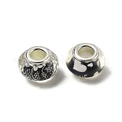 Европейские бусины из прозрачной смолы с печатью&nbsp;RESI-C063-03E