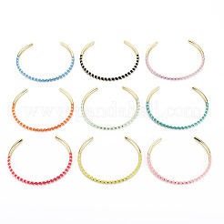 Скрученный браслет-манжета из латуни с эмалью&nbsp;BJEW-T020-02-NF