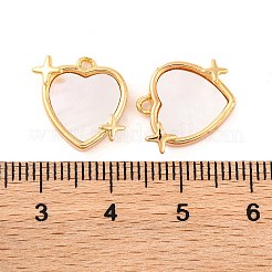 Сердце из латуни из натуральной пресноводной ракушки и подвесками в виде звезд&nbsp;KK-S389-05G