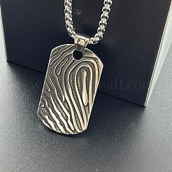 Стильные хип-хоп ожерелья с прямоугольным кулоном из нержавеющей стали 304 в стиле панк для мужчин&nbsp;YY9734