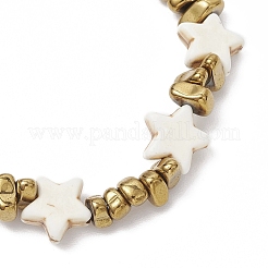 Синтетические бирюзовые бусы стрейч браслеты&nbsp;BJEW-JB11708