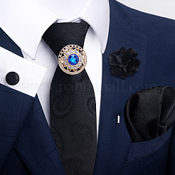 2 шт. 2-цветные зажимы для галстука со стразами из сплава&nbsp;FIND-CY0001-38B