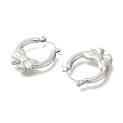 Серьги-кольца с бантом из нержавеющей стали 304 для женщин&nbsp;EJEW-S227-64P