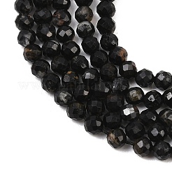 Натуральный черный турмалин бисер нитей&nbsp;G-D320-A04-3mm-02