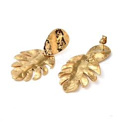 Серьги-гвоздики в форме листа из нержавеющей стали 304 для женщин&nbsp;EJEW-236-01G