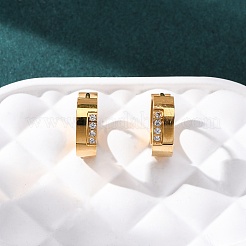 Серьги-кольца из нержавеющей стали 304 с кубическим цирконием&nbsp;EJEW-D331-11G