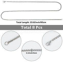 8 шт. цепочки-коробки из нержавеющей стали 304&nbsp;NJEW-SC0001-36P-02