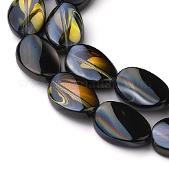 Прозрачные гальванические стеклянные бусины&nbsp;EGLA-C001-HP03