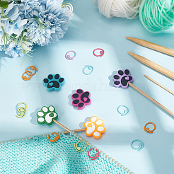 Силиконовые стопоры для спиц с принтом собачьей лапки&nbsp;DIY-NB0010-74