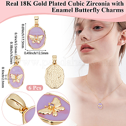 6шт латунные подвески с микропаве и кубическим цирконием&nbsp;KK-BBC0021-44