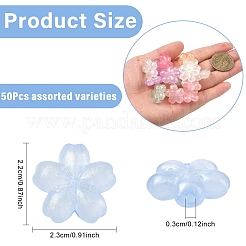 50 шт. светящиеся прозрачные акриловые бусины&nbsp;LACR-YW0001-08