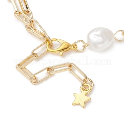 Браслеты-цепочки из АБС-пластика с имитацией жемчуга&nbsp;BJEW-JB13094