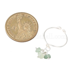 Женские манжеты-кольца из плетеных бусин с натуральными драгоценными камнями&nbsp;RJEW-JR00952-02