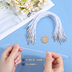 100 шт. круглая эластичная бирка из полиэстера с фурнитурой из нержавеющей стали FIND-GF0006-99A