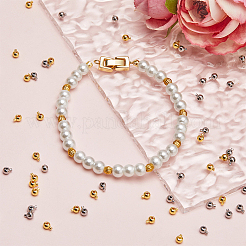 40 шт. 2 цвета латунные обжимные бусины&nbsp;KK-BBC0023-34