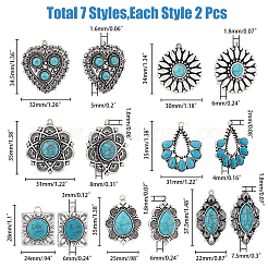 14шт 7 стиля подвески из сплава в тибетском стиле&nbsp;FIND-HY0002-03