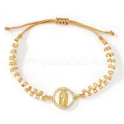 Регулируемые латунные эмалированные браслеты с подвеской в виде святого Бенедикта и Девы Марии&nbsp;FQ5535