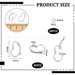 40 шт. фурнитура для сережек из нержавеющей стали 304&nbsp;STAS-UN0052-48