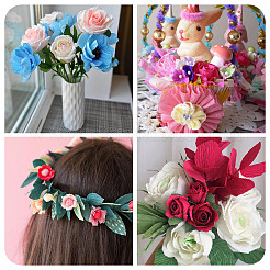 4 рулон 4-х цветной гофрированной бумаги в рулонах&nbsp;DIY-TA0013-21