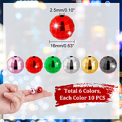 60шт 6 цвета непрозрачные акриловые бусины&nbsp;PACR-GA0001-01B