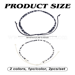 2шт 2-х цветные хлопковые и льняные плетеные браслеты для мужчин и женщин&nbsp;BJEW-LP0003-19