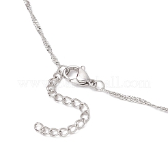 304 нержавеющая сталь пустой макраме мешочек кулон сингапурская цепочка ожерелья&nbsp;NJEW-JN05284-03