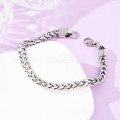 Браслеты-цепочки кубинского плетения из нержавеющей стали 304 для женщин и мужчин&nbsp;BJEW-F527-07P