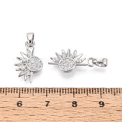 Латунные микропаве прозрачные кубические циркониевые подвески&nbsp;KK-N259-17P