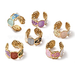 Кольца-манжеты из нержавеющей стали 304 с эмалью&nbsp;RJEW-L335-03B-G