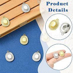 6 шт. 2 цвета латунные подвески с микропаве и кубическим цирконием&nbsp;KK-CJ0003-14