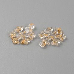 Подвески из прозрачной смолы с золотой фольгой&nbsp;FIND-WH20018-03A