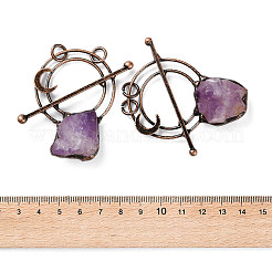 Большие подвески из натурального лавандового аметиста&nbsp;G-A227-08A-R