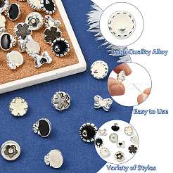 40 шт. 10 стиля пуговицы из сплава с тремя отверстиями на ножке&nbsp;BUTT-CJ0001-07