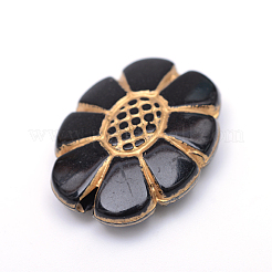 Цветок металлизированный акриловые бусины&nbsp;PACR-Q102-09B