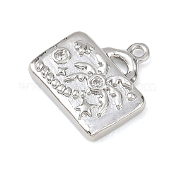 Латунные микропаве прозрачные подвески с фианитом&nbsp;KK-G545-01P