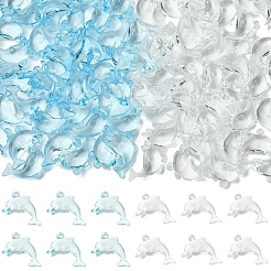 50шт 2 цвета прозрачные акриловые подвески&nbsp;MACR-YW0004-33