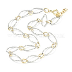 Двухцветные латунные цепочки с текстурированными витыми овальными звеньями&nbsp;KK-C251-30GP