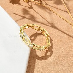 Прямоугольные прозрачные кольца из кубического циркония&nbsp;RJEW-G337-13G