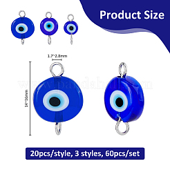 60 шт. 3 стиля подвески-коннекторы ручной работы в технике лэмпворк&nbsp;PALLOY-FH00110