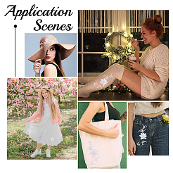 Аксессуары для вышивки пиона из полиэстера&nbsp;PATC-WH0008-04C