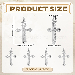 4шт латунные подвески с микропаве и кубическим цирконием&nbsp;ZIRC-LP0001-55P