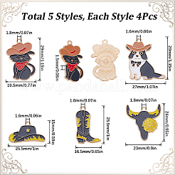 20 шт. 5 комплекта подвесок из эмалевого сплава с покрытием из светлого золота&nbsp;ENAM-SC0004-65