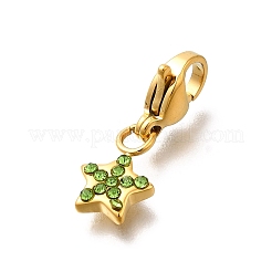 Звезда 304 нержавеющая сталь стразы подвески украшения&nbsp;STAS-R159-57G-04